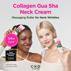 CKD Retino Collagen neck cream texture close-up ready for daily care.
