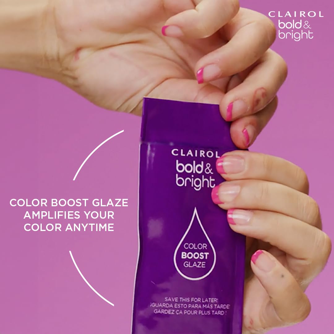 Clairol Bold & Bright water fade resistance demonstration for vibrant result.