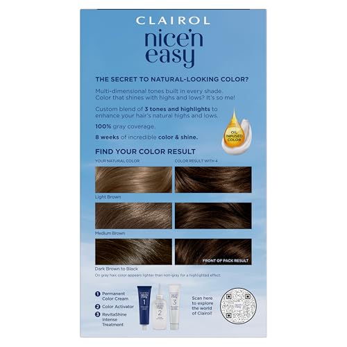 Clairol Nice'n Easy 4 Dark Brown color cream tube ready for smooth uptake