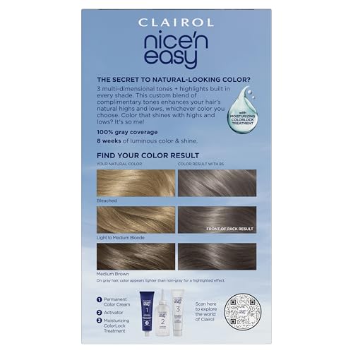 Three-tone Soft Silver shade adds natural depth for dimensional hair color.