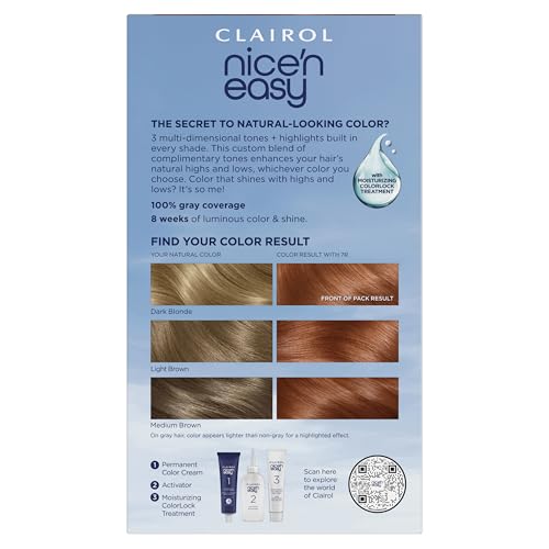 Clairol Nice'n Easy packaging variations highlight at-home use convenience.