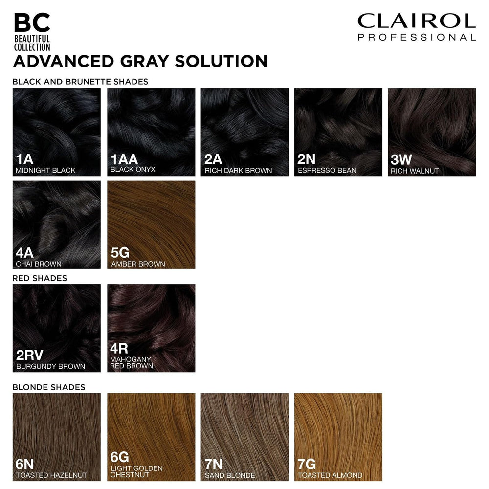Moisture-rich finish of Clairol Professional Advanced Gray Solution on styled hair.