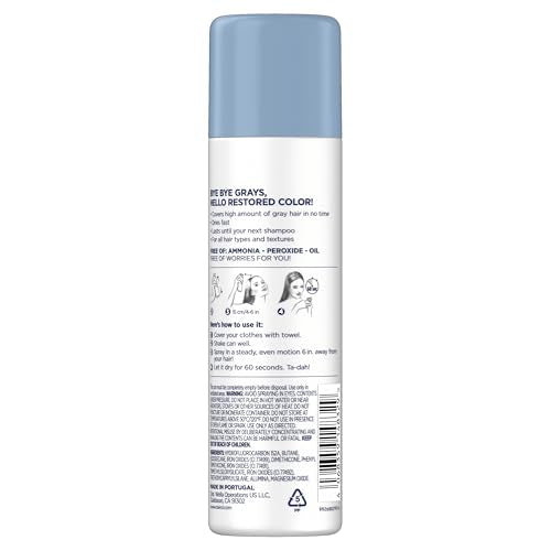 Clairol Root Touch-Up gray-coverage spray conceals grays quickly.