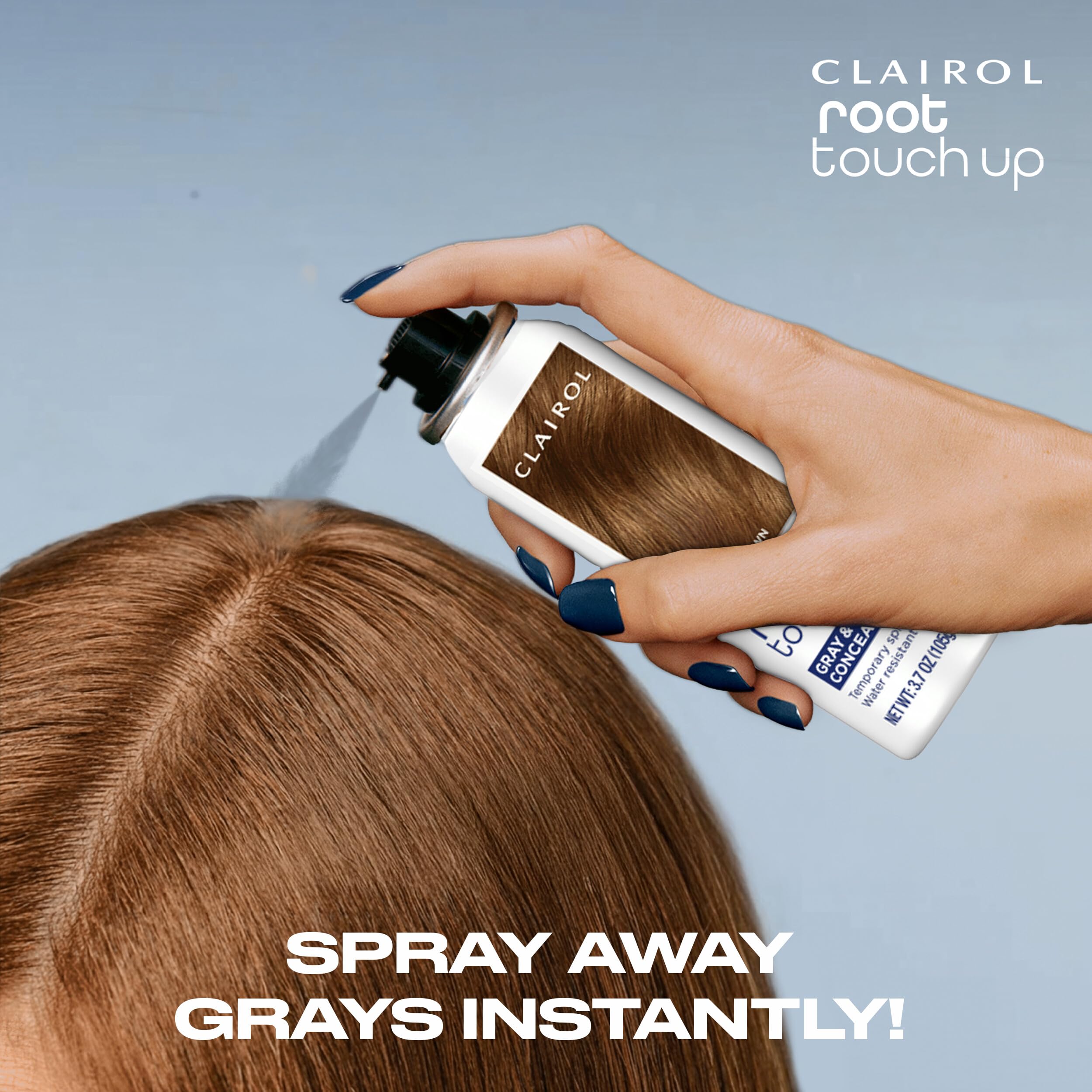 Clairol Root Touch-Up spray is ammonia-free for gentler touch-ups.
