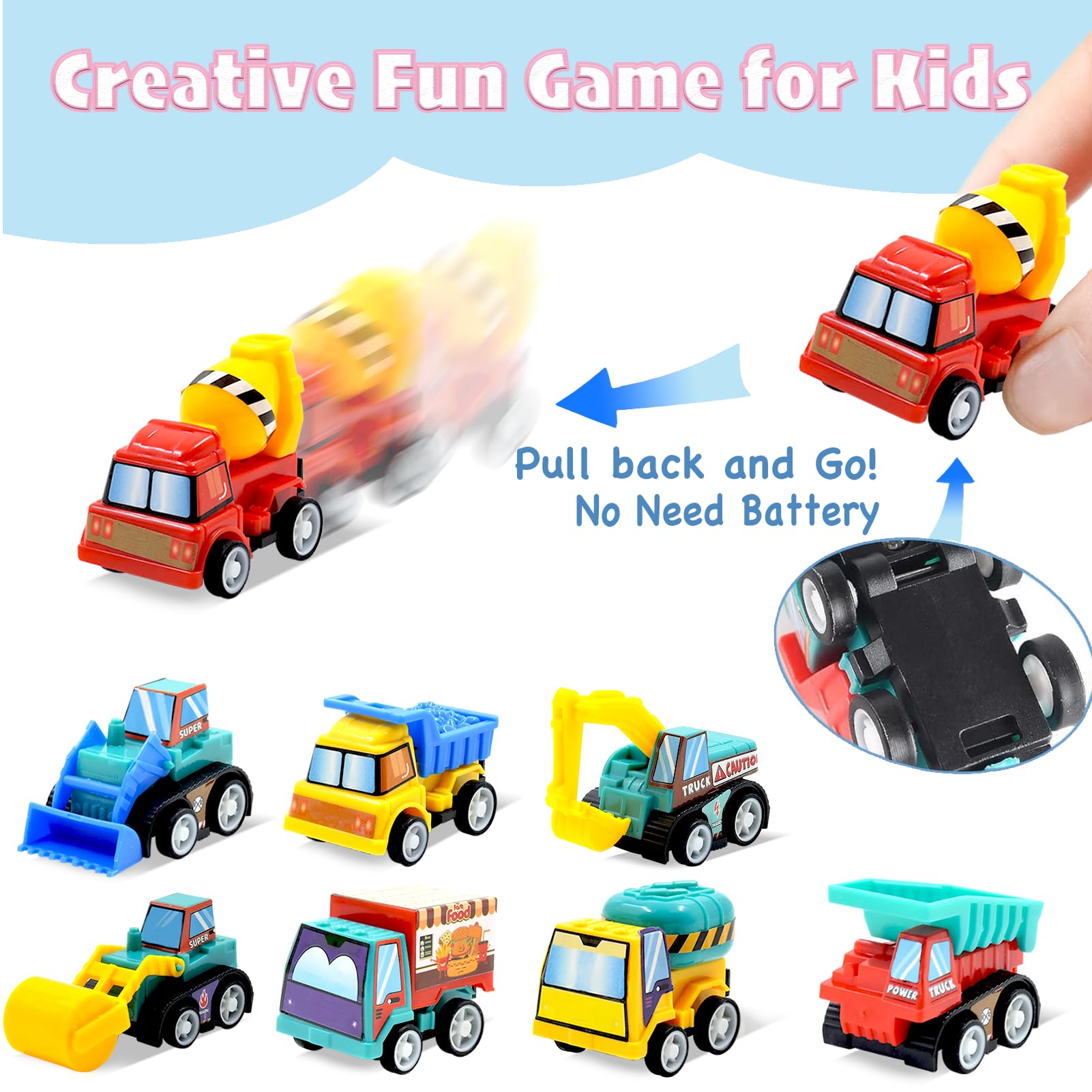 CLAPET bulldozer inside Easter egg inspires creative pretend scenery.
