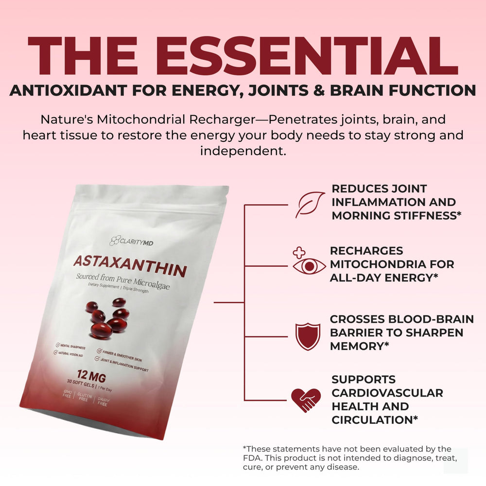 ClarityMD astaxanthin lipid delivery enhances absorption efficiency.