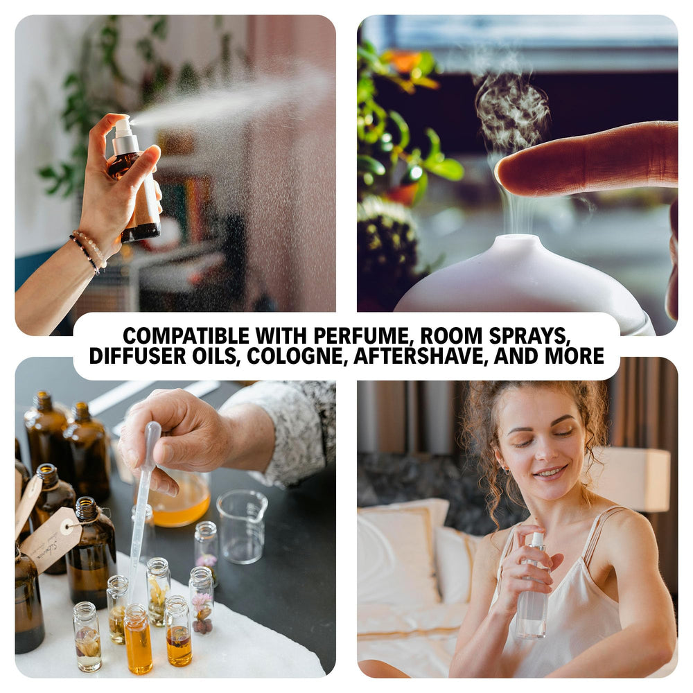 Clark Essentials Perfumer Alcohol in a DIY fragrance setup with essential oils and droppers