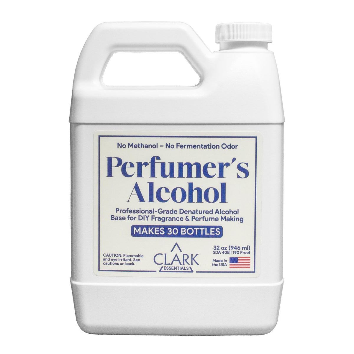 Clark Essentials Perfumer Alcohol 32oz bottle front view for DIY fragrance projects