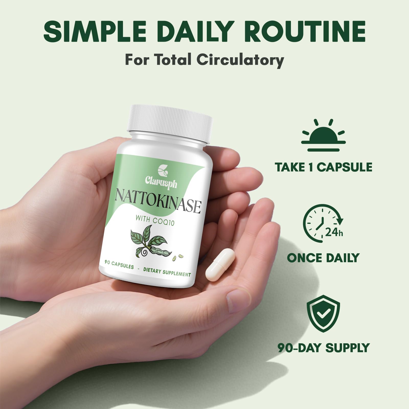 Clarusph nattokinase daily use capsule for a simple wellness routine