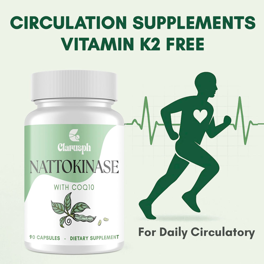 Clarusph nattokinase label highlights CoQ10 for a 2 in 1 wellness option