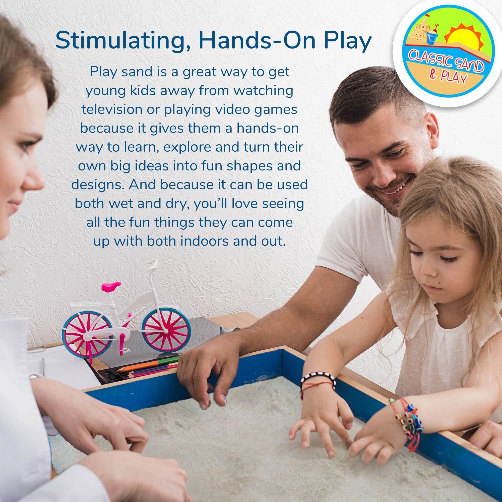 Classic Sand and Play sensory play sparks tactile exploration and imagination.