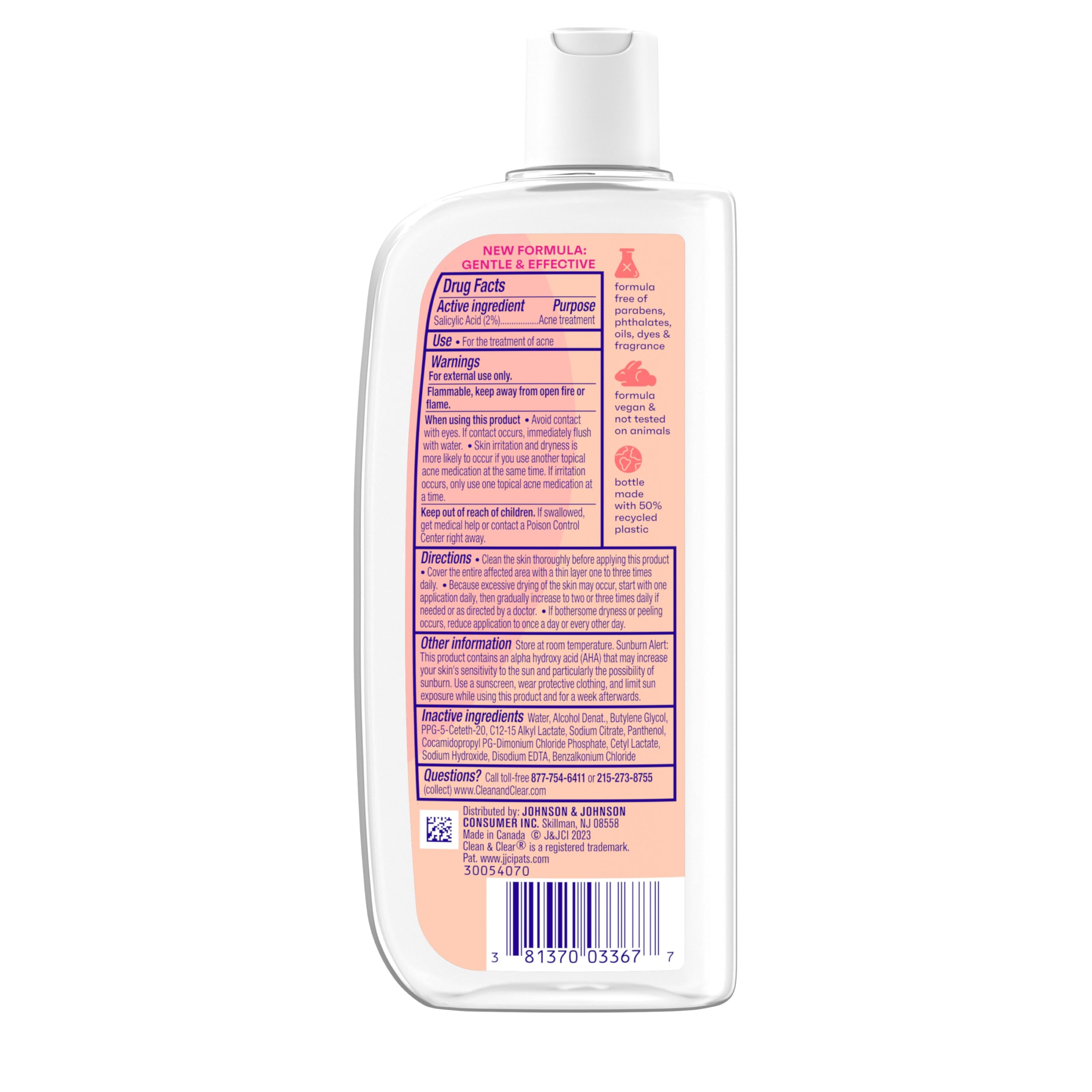 Clean and Clear Essentials eight-ounce bottle for daily fragrance-free use.