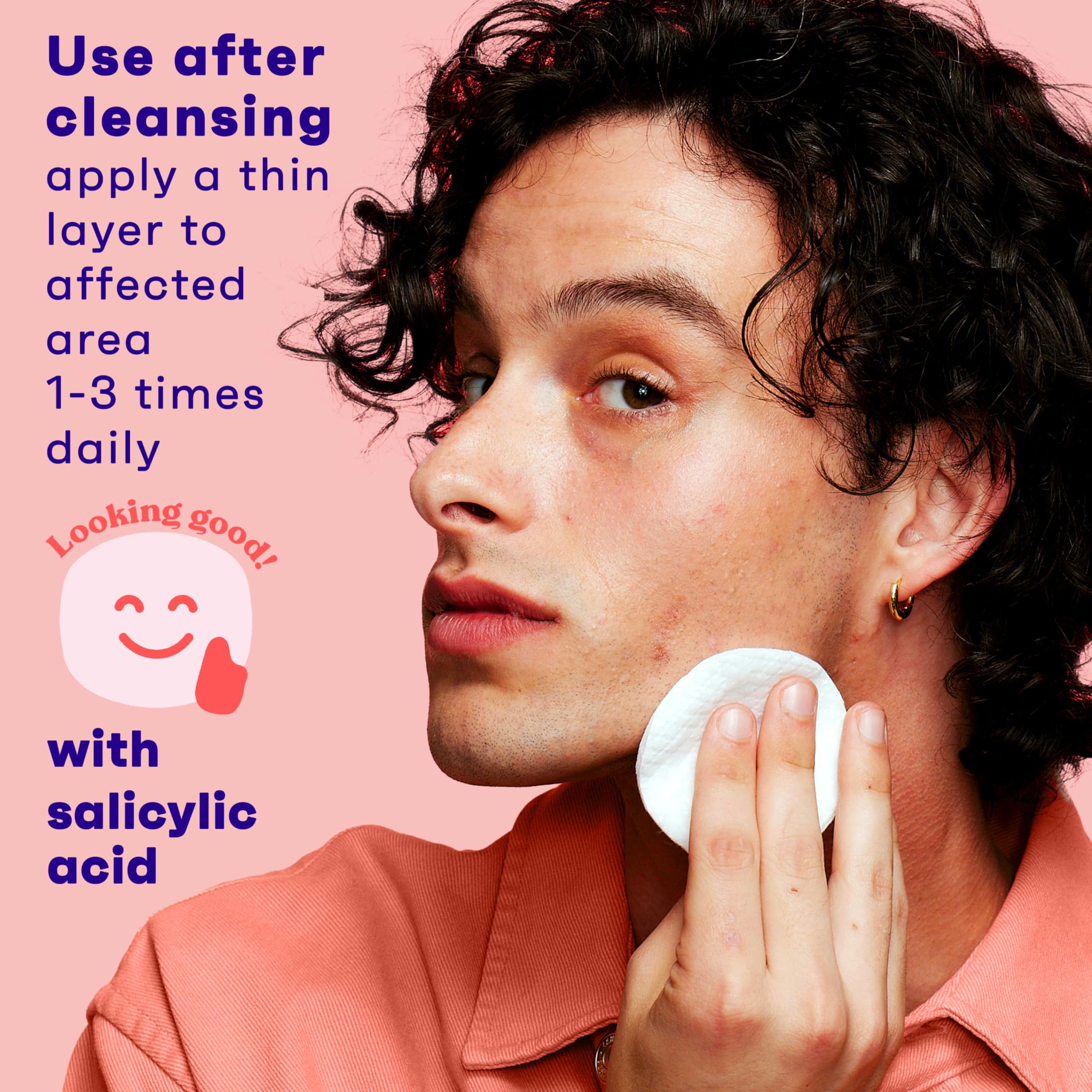 Close-up showing Clean and Clear Essentials toner purifying pores.