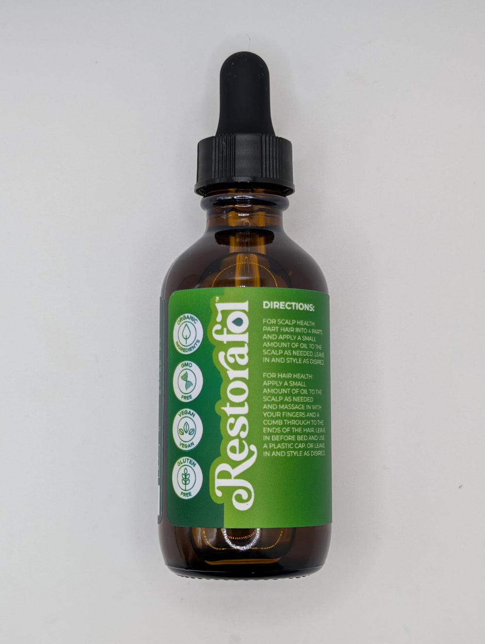 Clean Beauty Rosemary Hair Oil bottle label communicates natural premium formula
