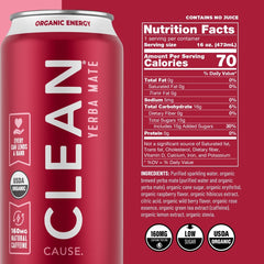 Clean Cause USDA Organic label on can emphasizes clean ingredients.
