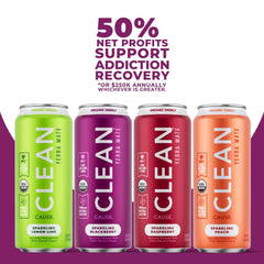 Clean Cause variety-pack display highlights four flavors for on-the-go energy.