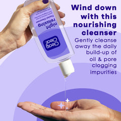 Calming fragrance close-up for Clean & Clear night cleanser.