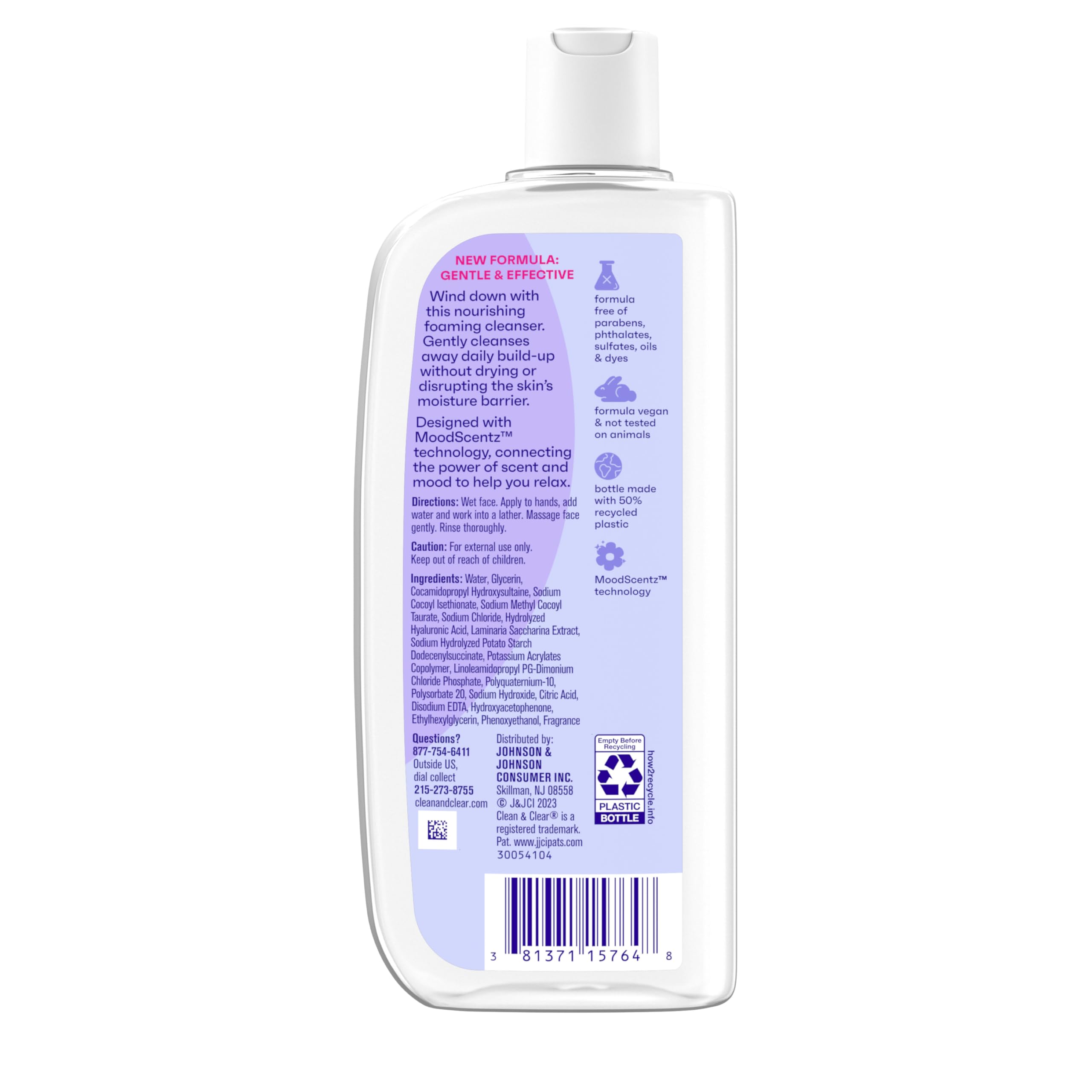 Eight ounce bottle of Clean & Clear for nightly skincare routine.