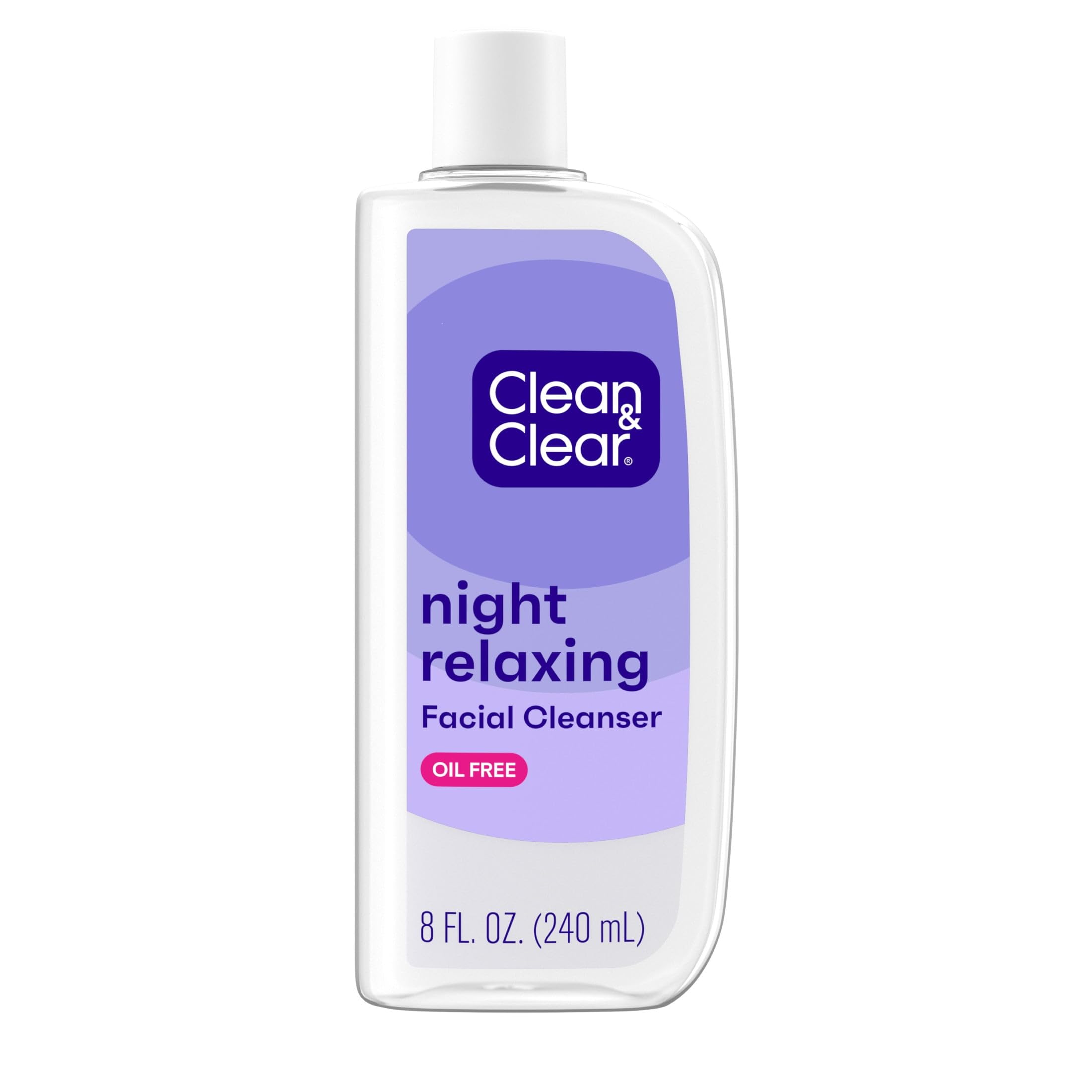 Foaming Clean & Clear face wash on skin showing gentle nightly cleanse.