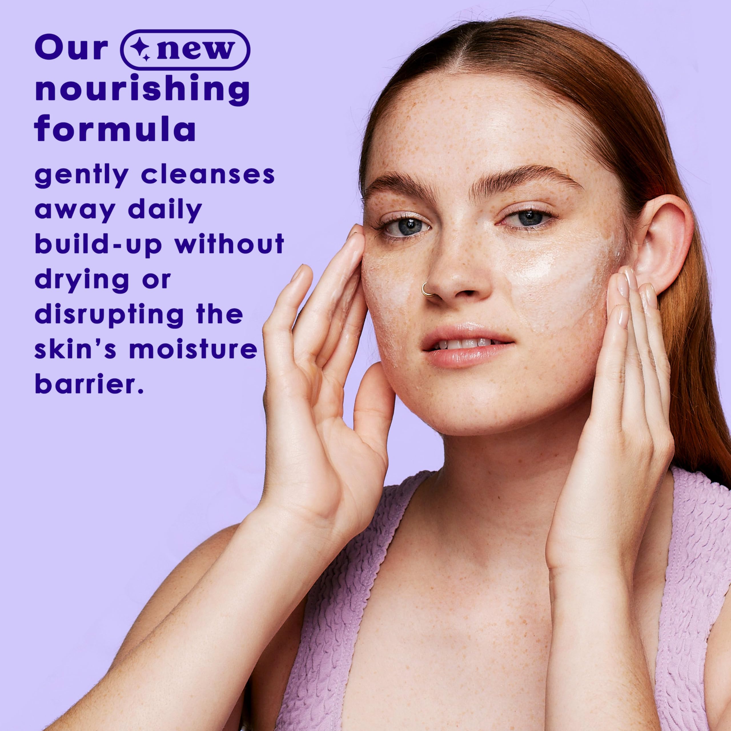 Night Face Wash from Clean & Clear foaming on hand.