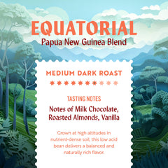 Clean Coffee Co brewed cup showing rich notes of milk chocolate and almonds