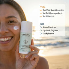 Clean + Kind Tallow Sunscreen reef-safe formula supports ocean-friendly skin protection