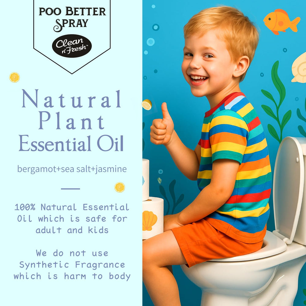 Clean-n-Fresh Sea Salt Jasmine Bergamot scent profile enhances bathroom atmosphere.