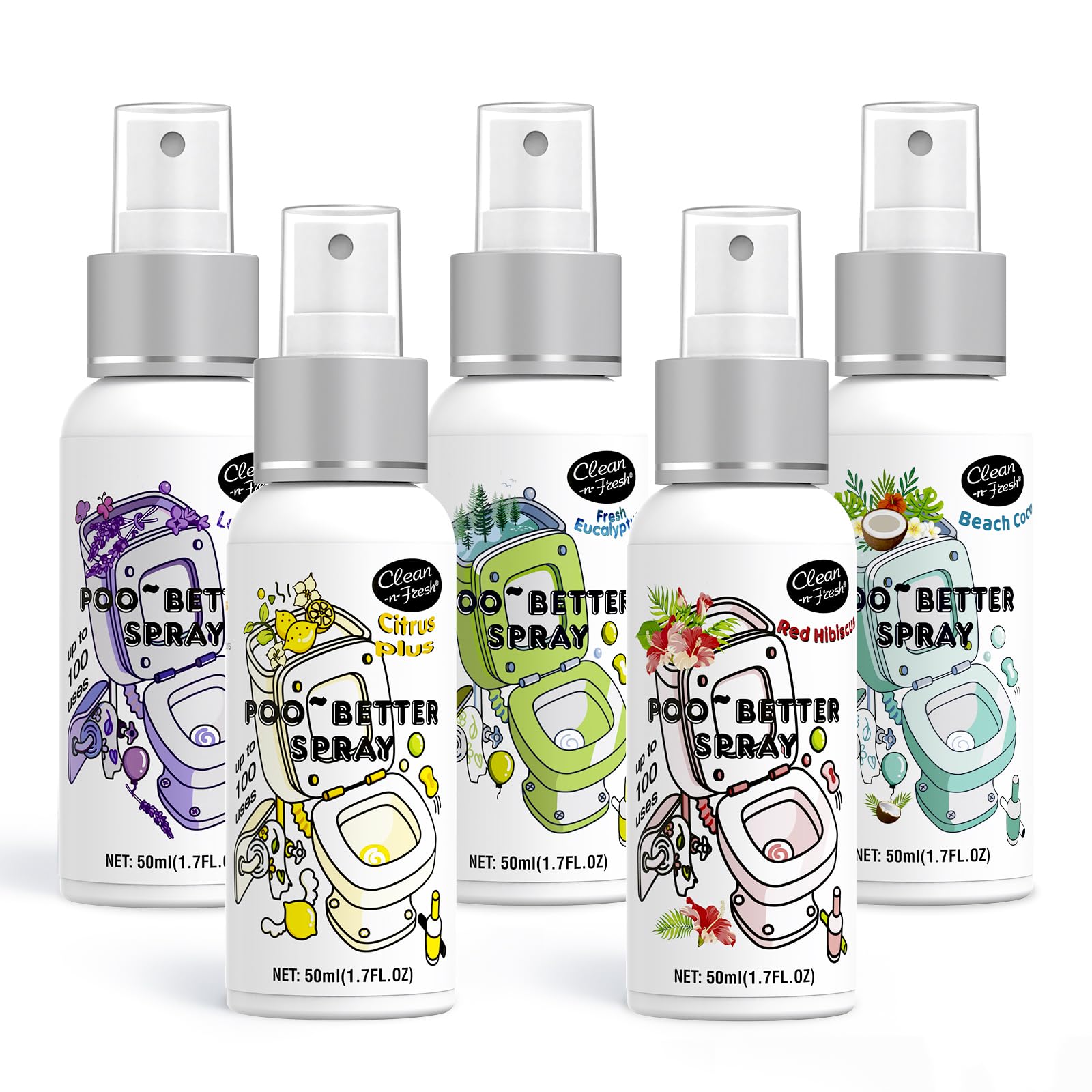 Clean-n-Fresh Citrus toilet spray bottle, refreshing scent for any bathroom
