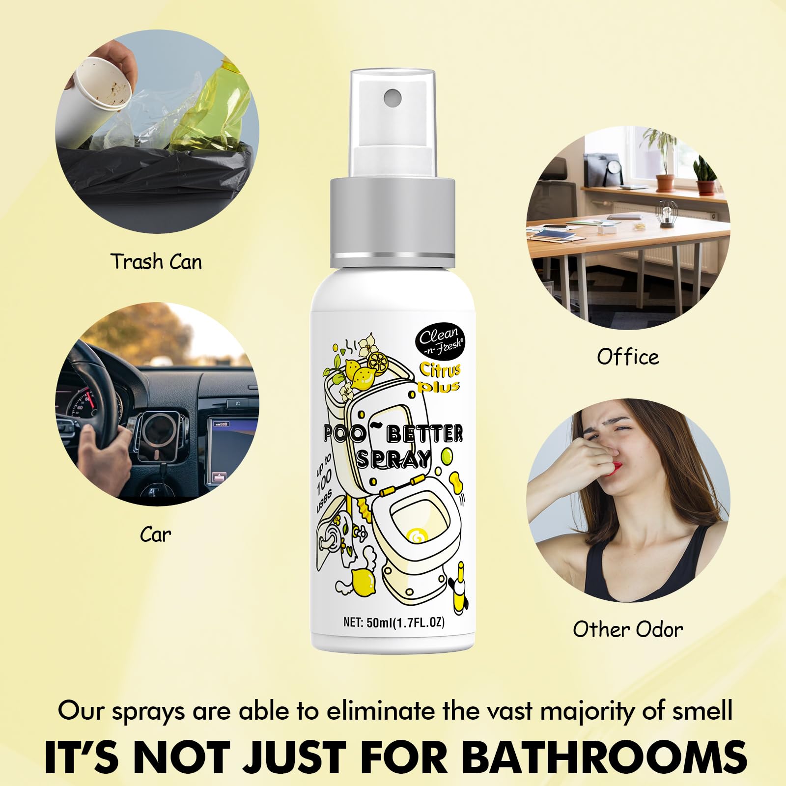 Clean-n-Fresh Lavender toilet spray bottle, calming aroma
