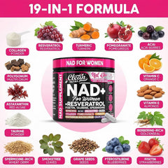 Clean Nutra acai-pomegranate berries highlight antioxidant-rich ingredients for wellness.