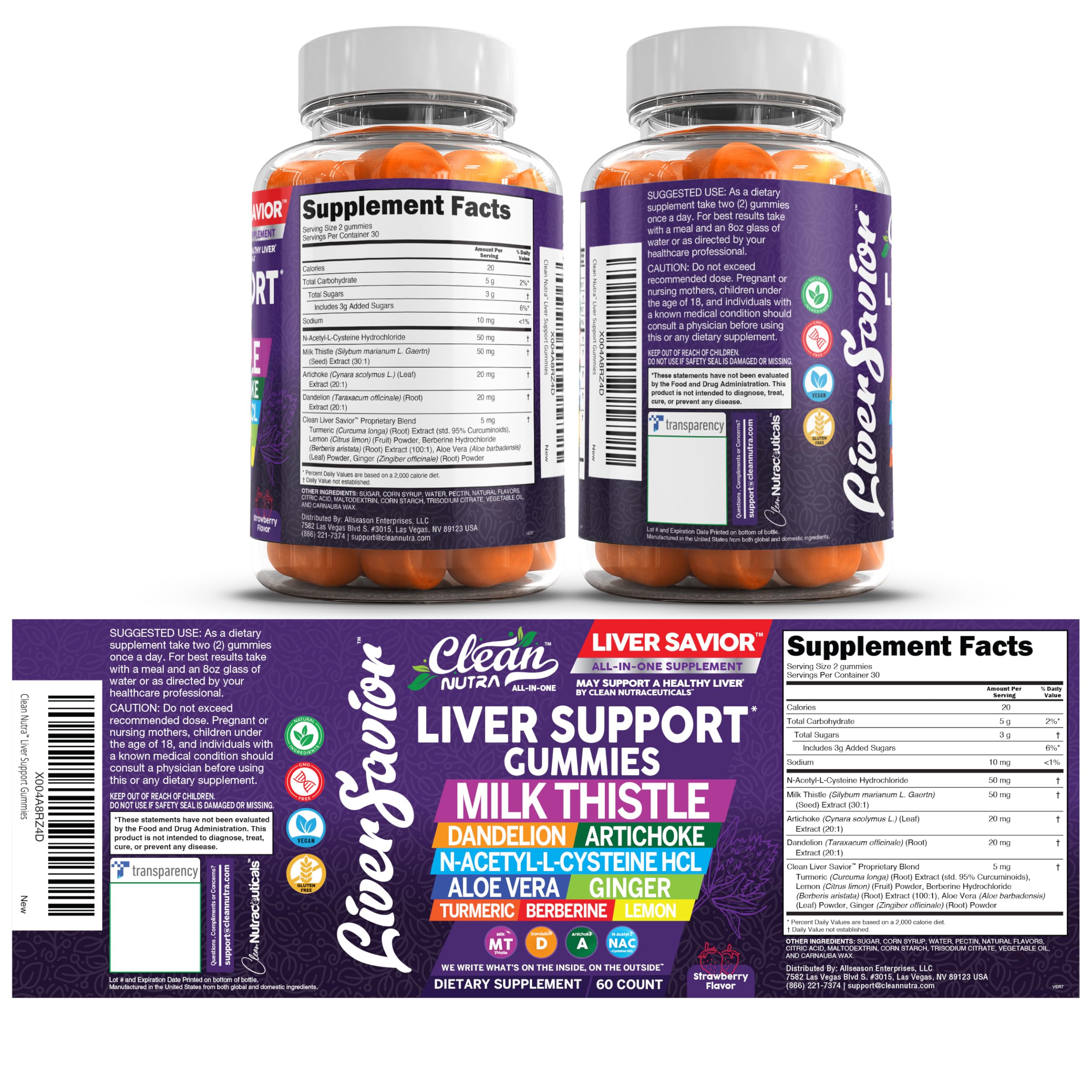 Clean Nutra All-In-One Liver Support Gummies image for daily wellness and comprehensive care.