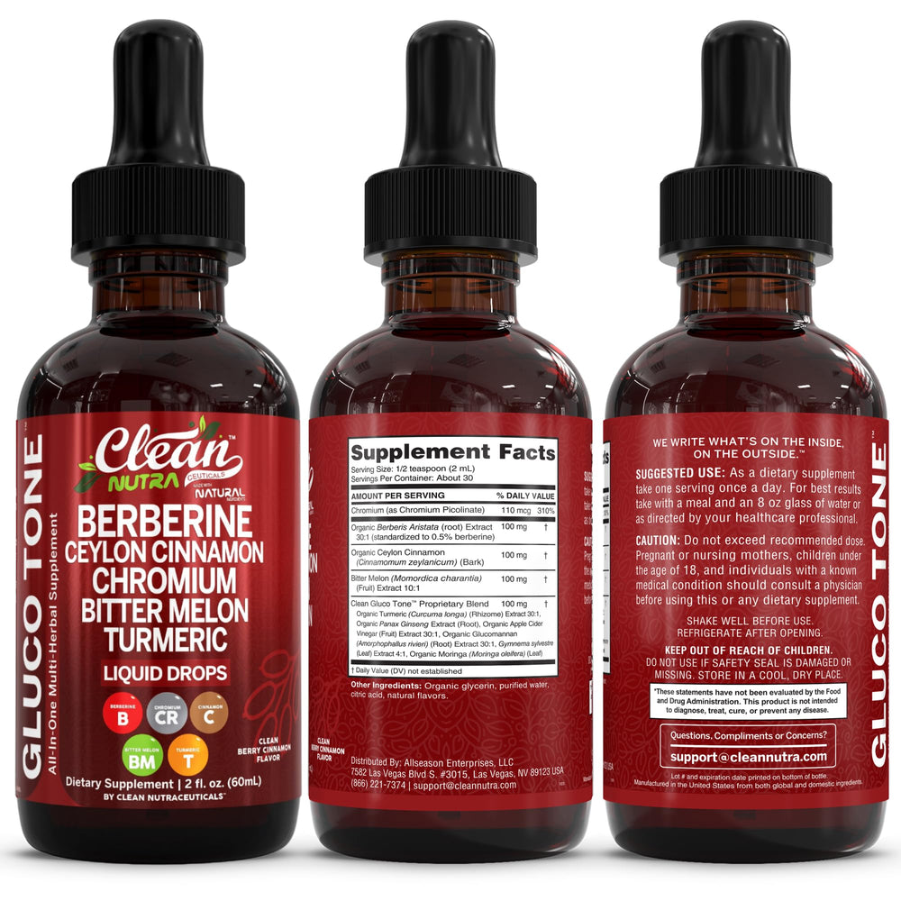 All-in-one wellness drops bottle presented for simple daily supplementation.