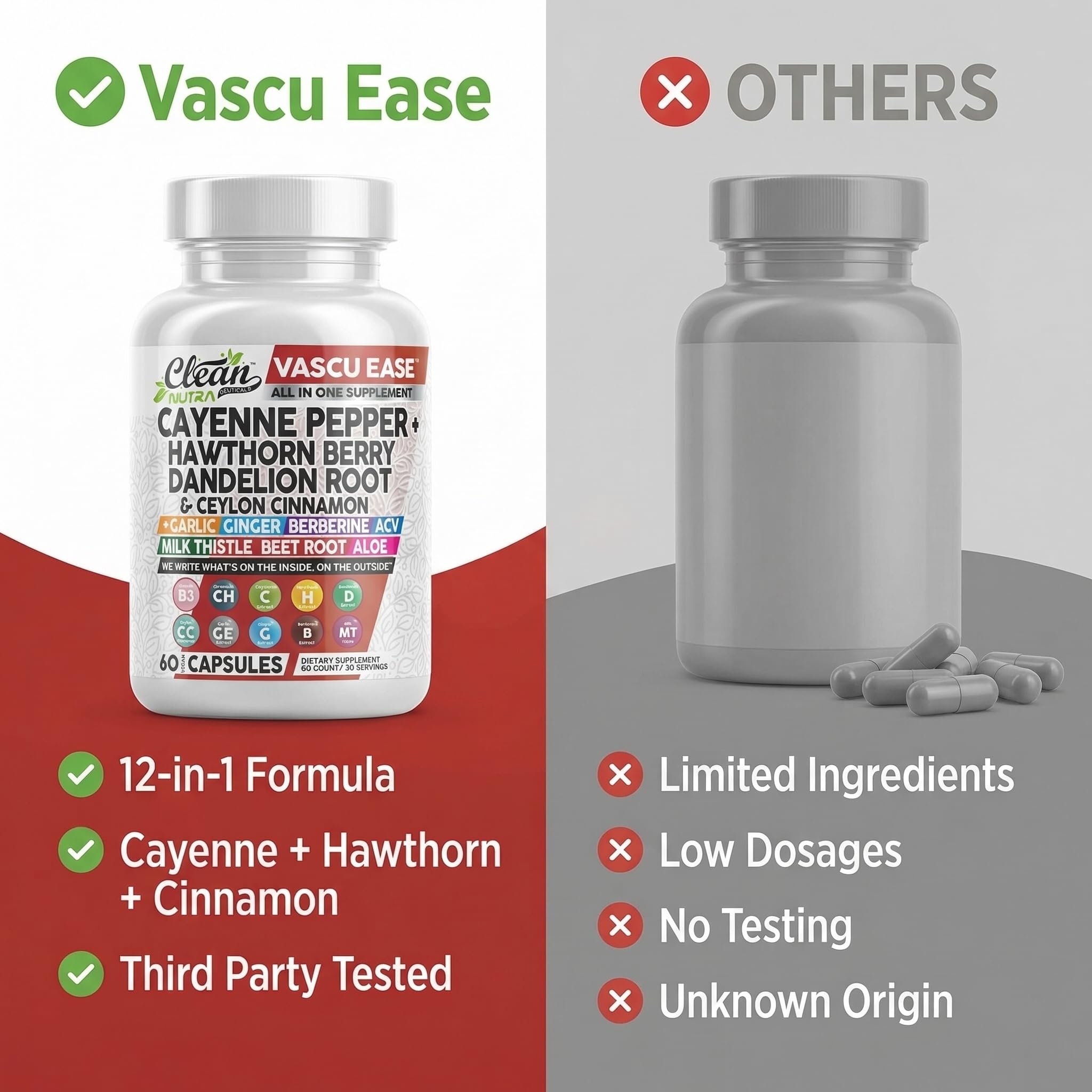 Clean Nutra Apple Cider Vinegar Capsules bottle reflects holistic health vibe.