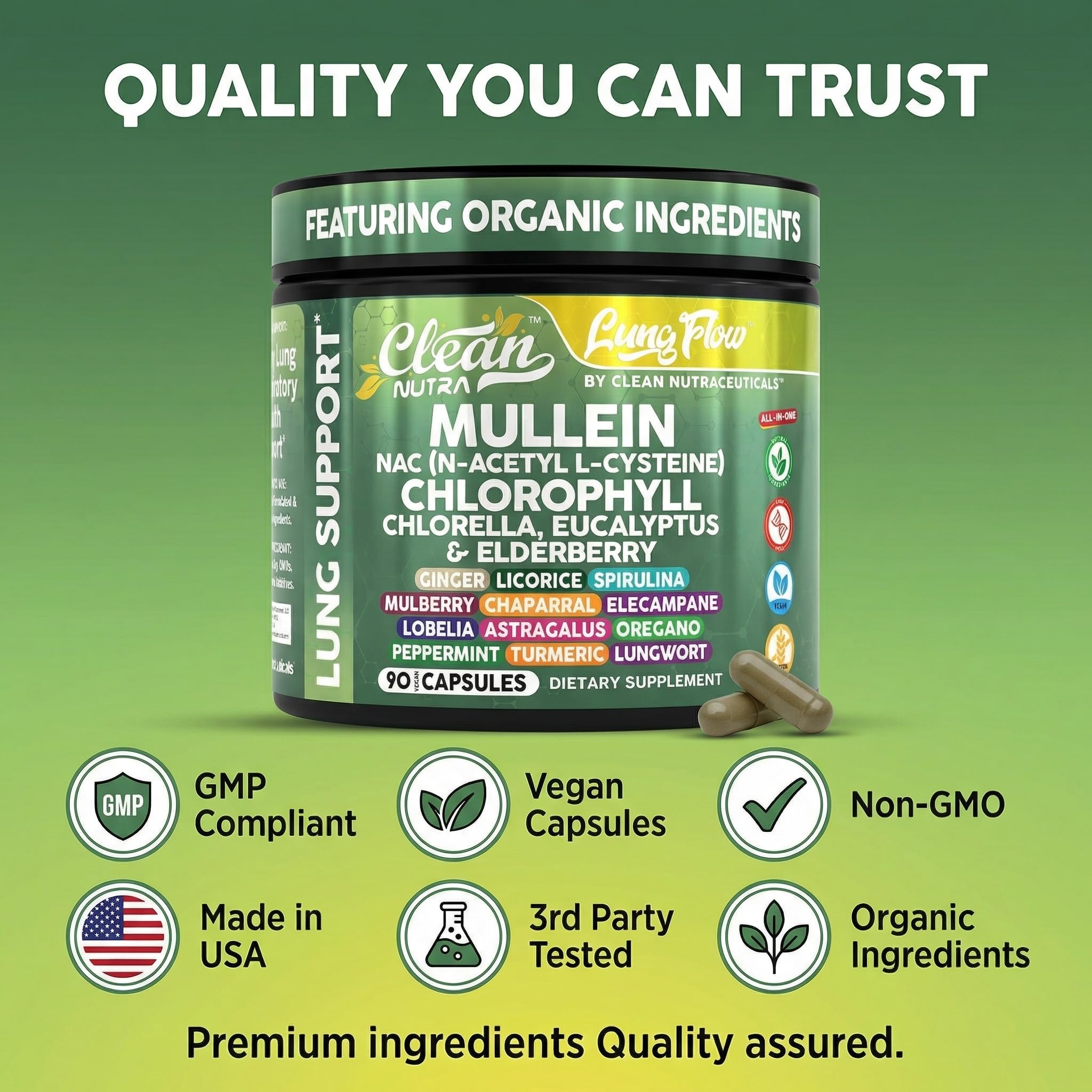 Clean Nutra Astragalus root bottle showcasing traditional immune support.