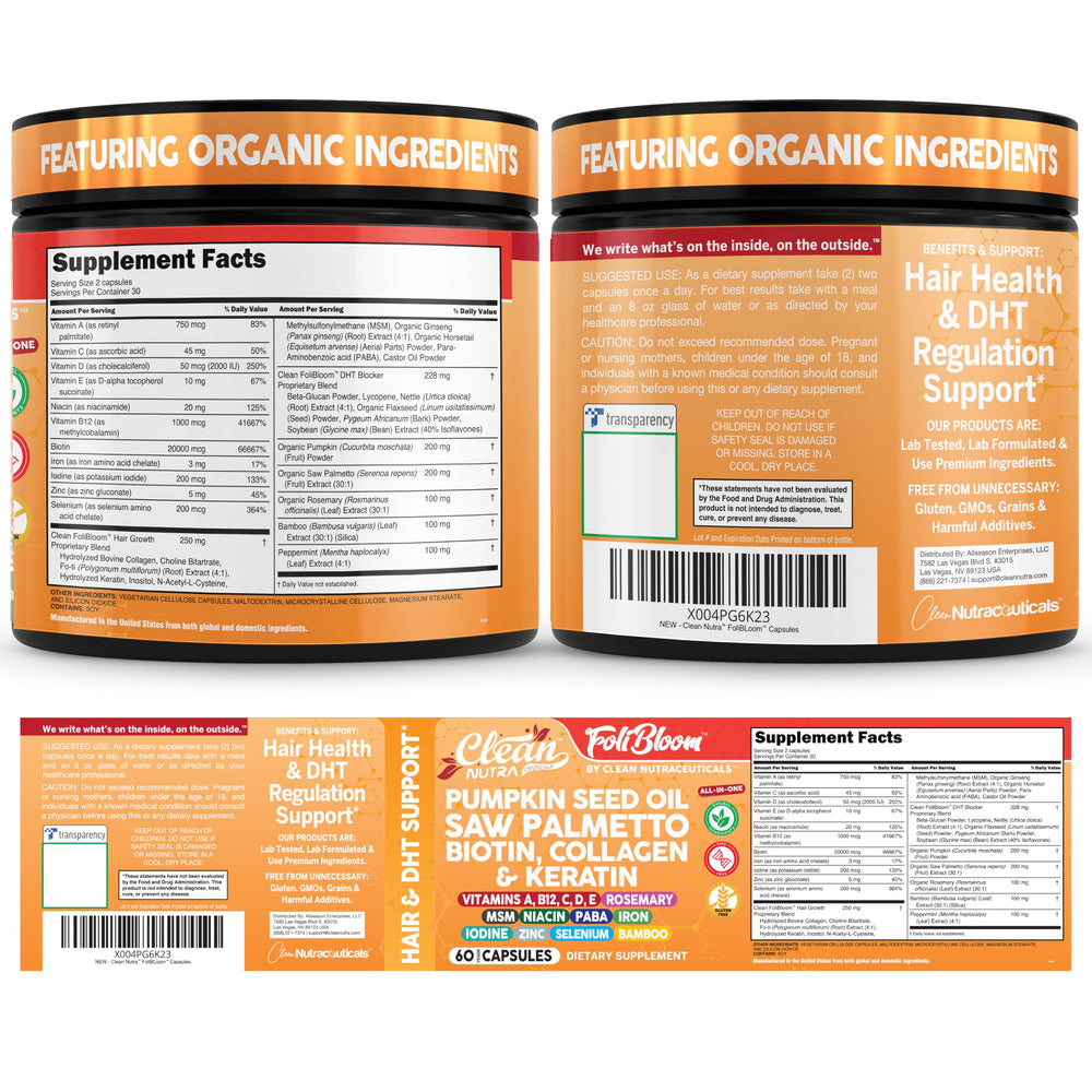 Clean Nutra B-complex vitamins and minerals for hair vitality