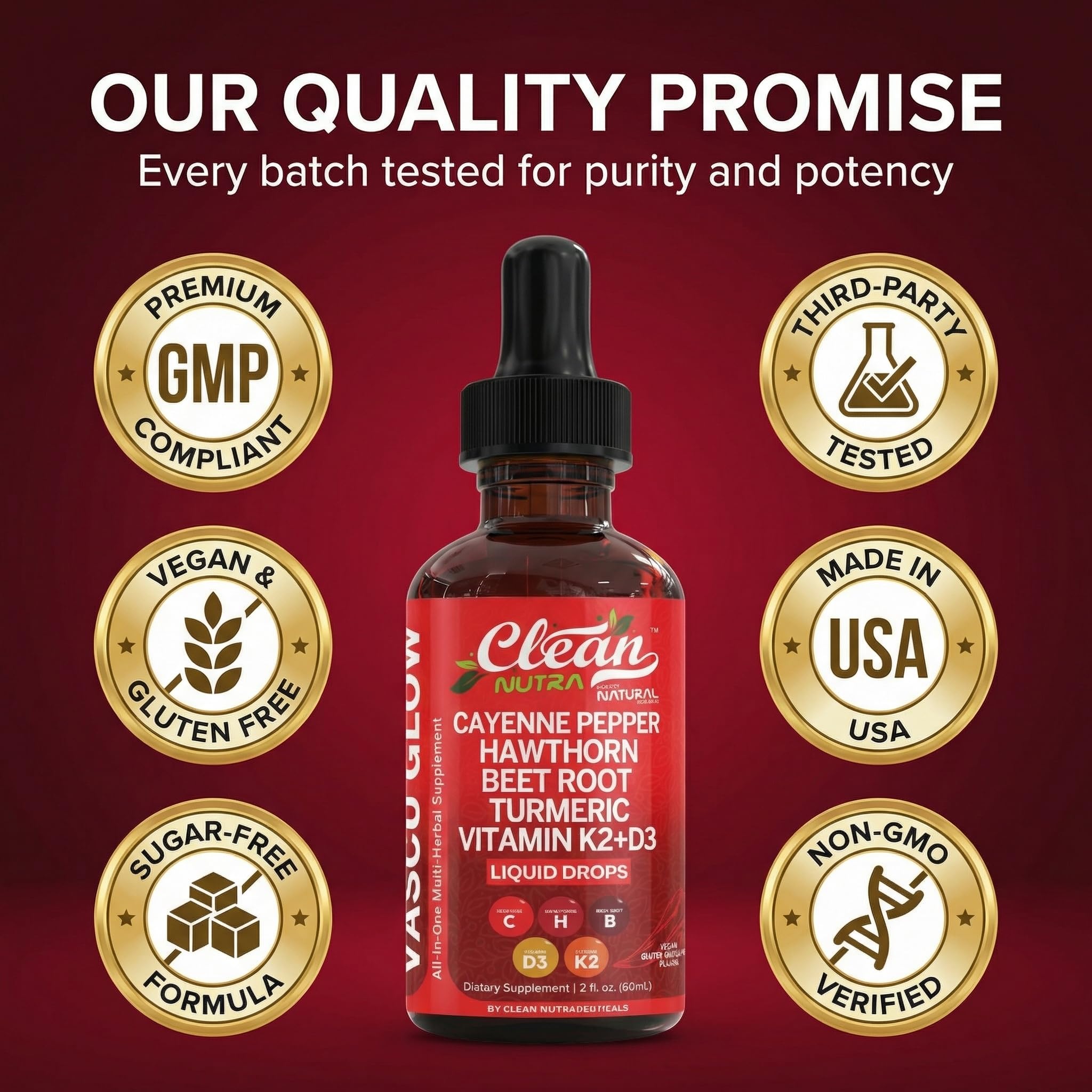 Clean Nutra Berberine extract liquid drops with beet root for balanced daily routine