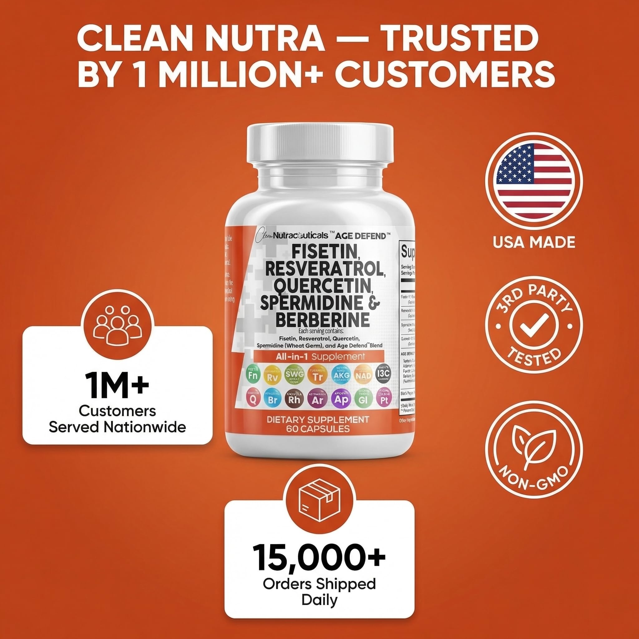 Clean Nutra bottle with glass of water demonstrates easy daily use