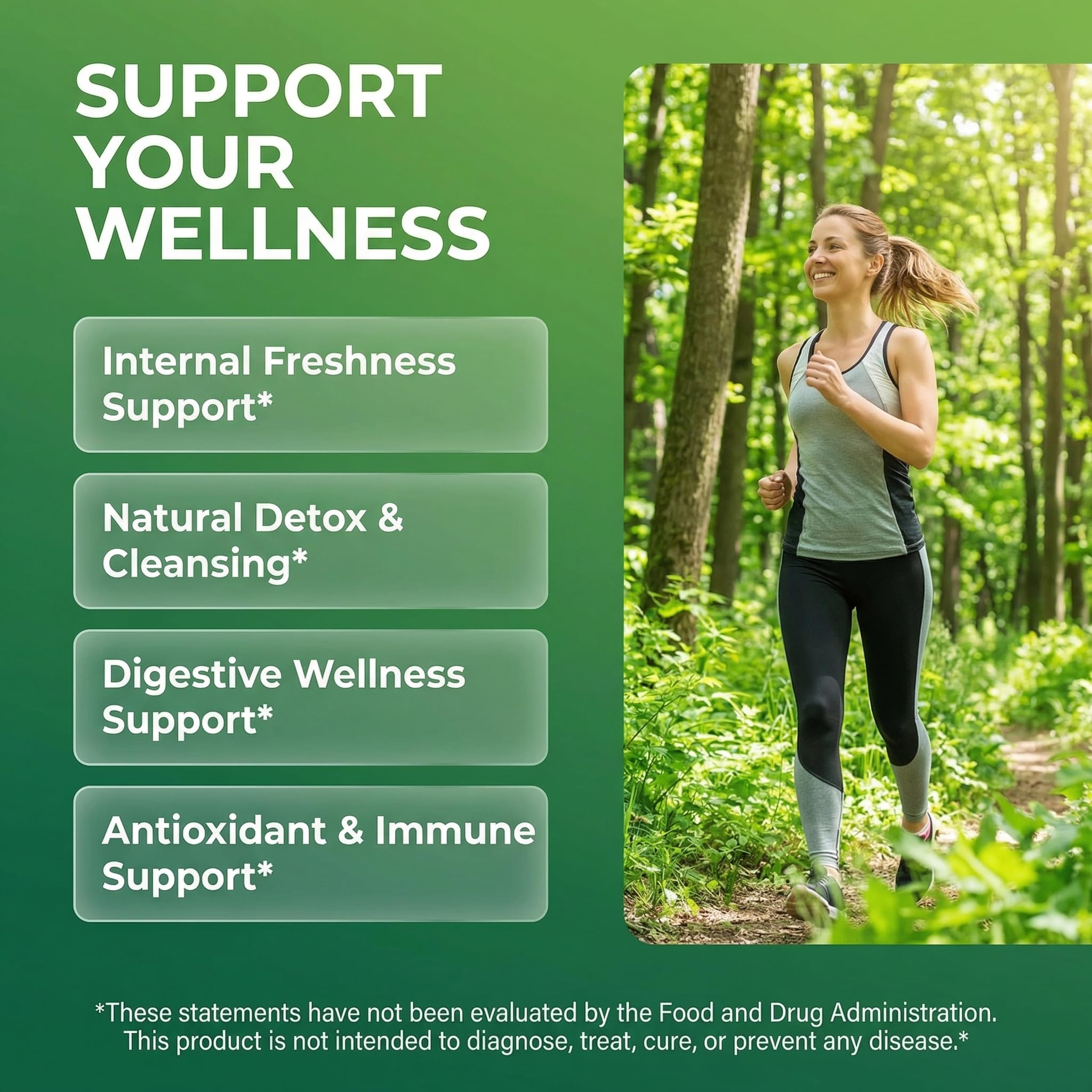 Close-up of Clean Nutra Chlorophyll capsules highlighting convenient plant-based nutrition