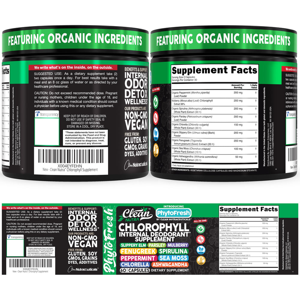 Clean Nutra label close-up showing ingredients and purity