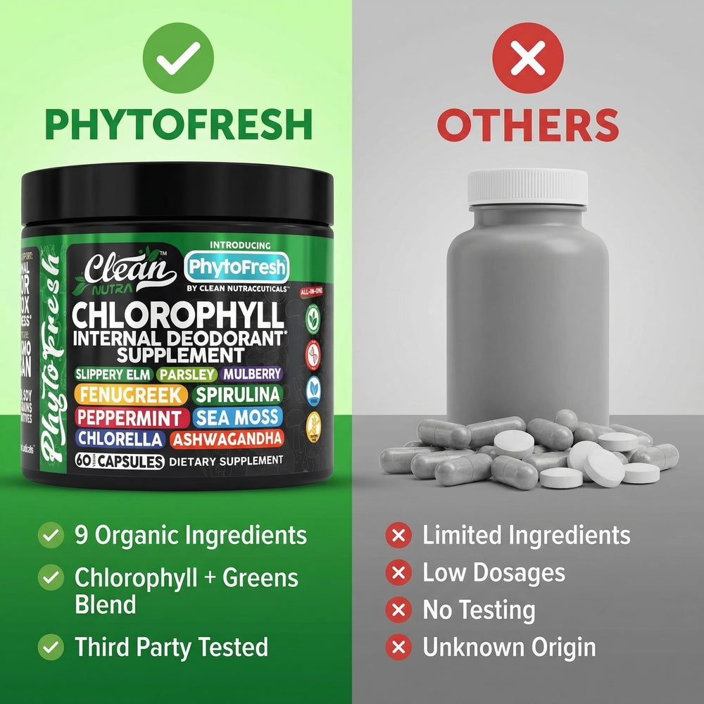 Peppermint leaves next to Clean Nutra bottle conveying refreshing flavor