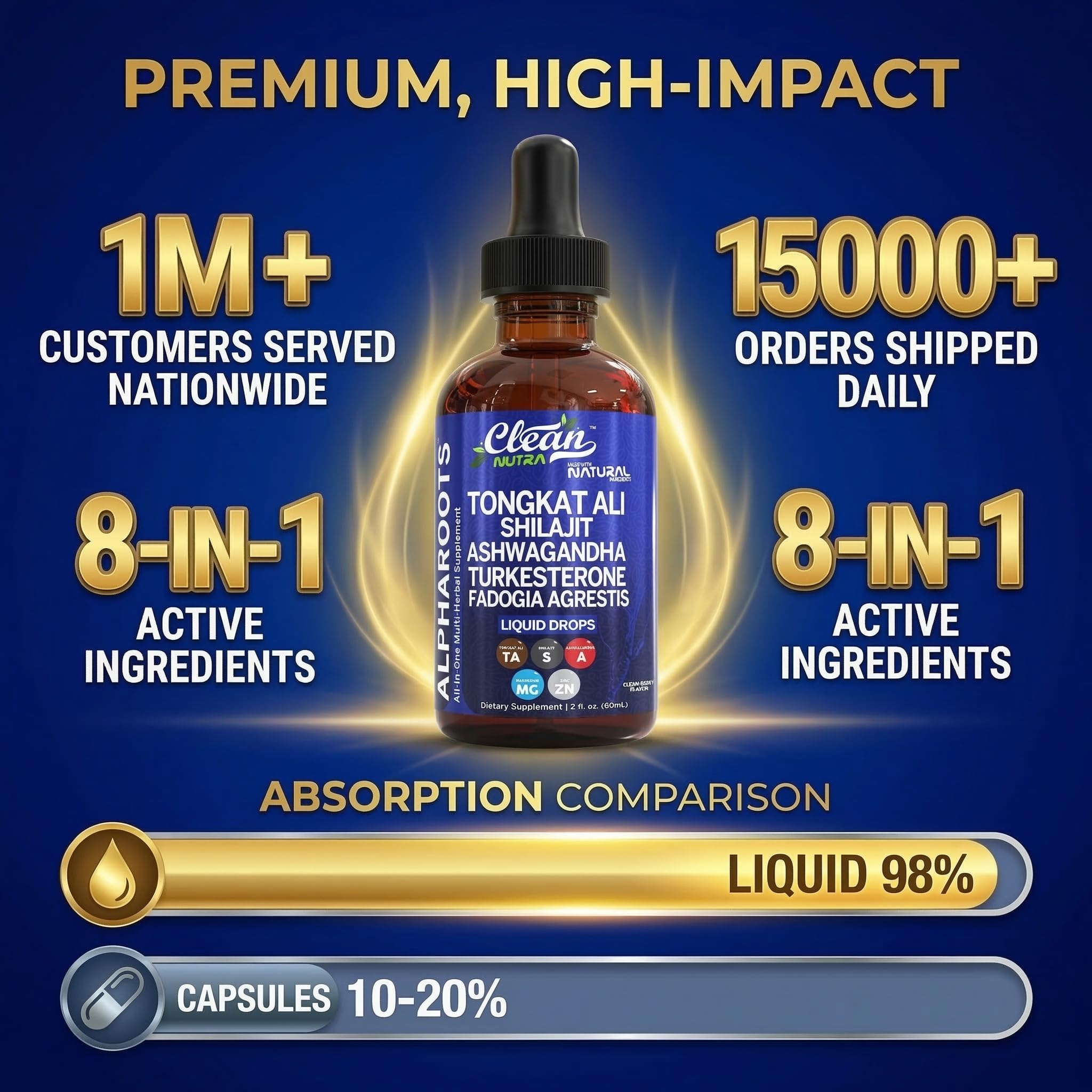 Clean Nutra Cordyceps Mushroom Liquid Drops bottle for stamina and immune health