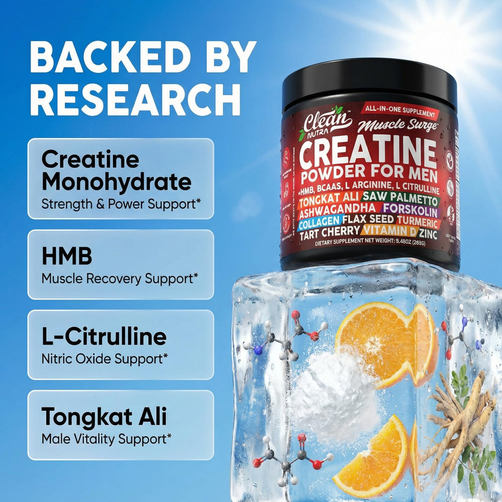 Clean Nutra Creatine Powder Pour captured mid-pour for quick mix.