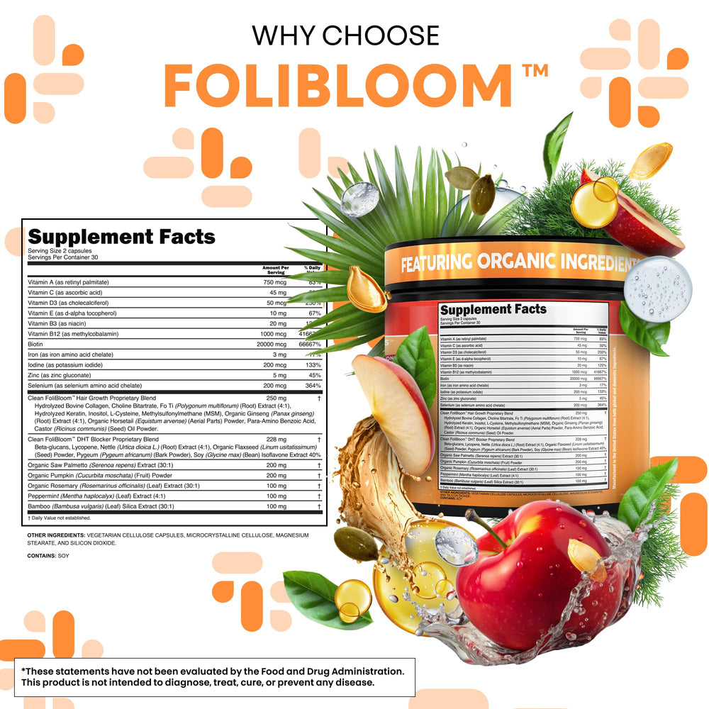 Clean Nutra advanced DHT-blocker formulation in plant-based capsules