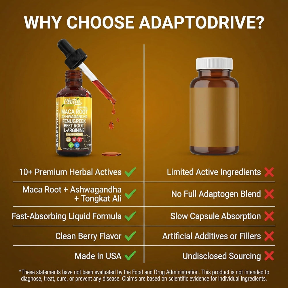 Clean Nutra liquid multivitamin scene with mixed ingredients