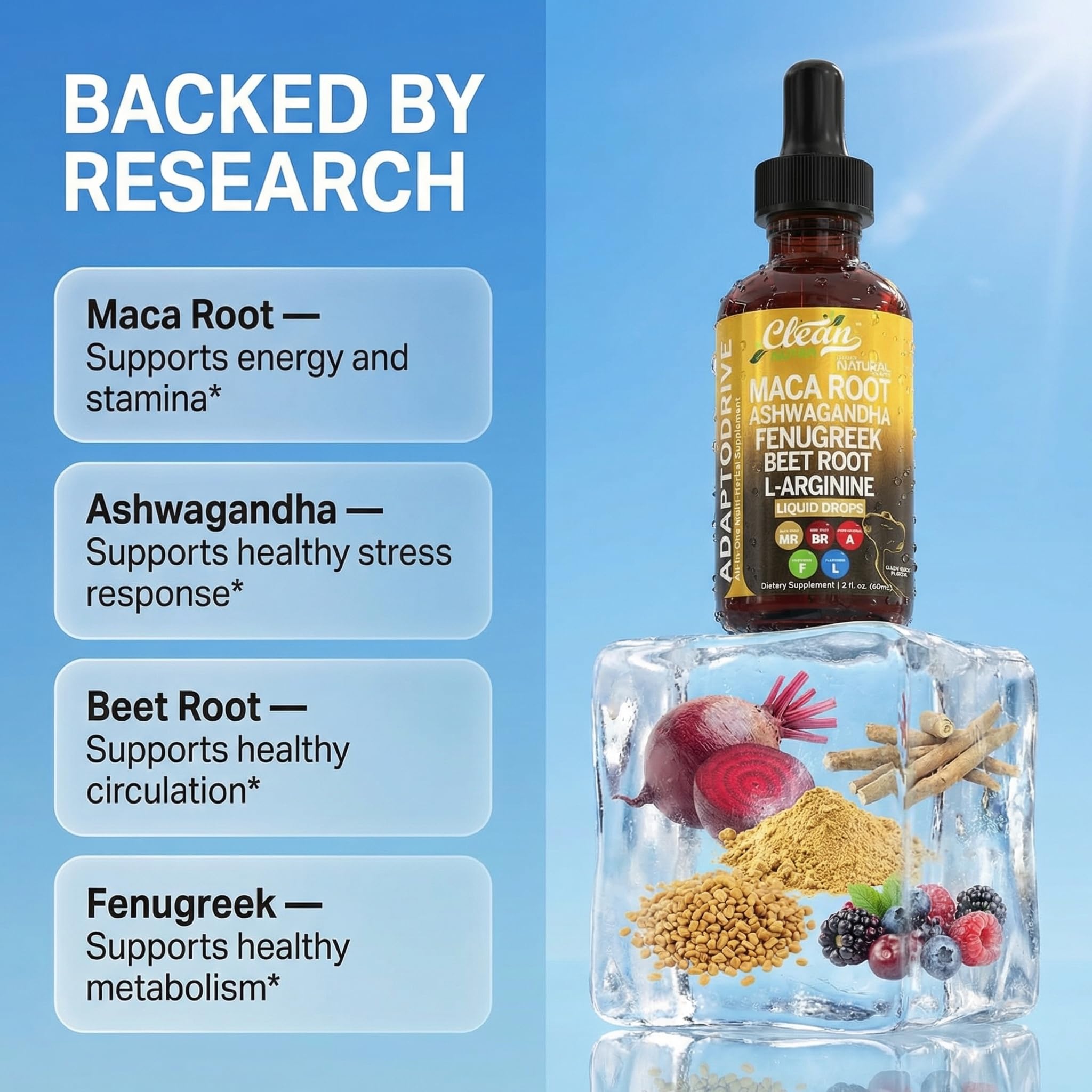 Clean Nutra fenugreek seeds drops visual suggesting digestive support