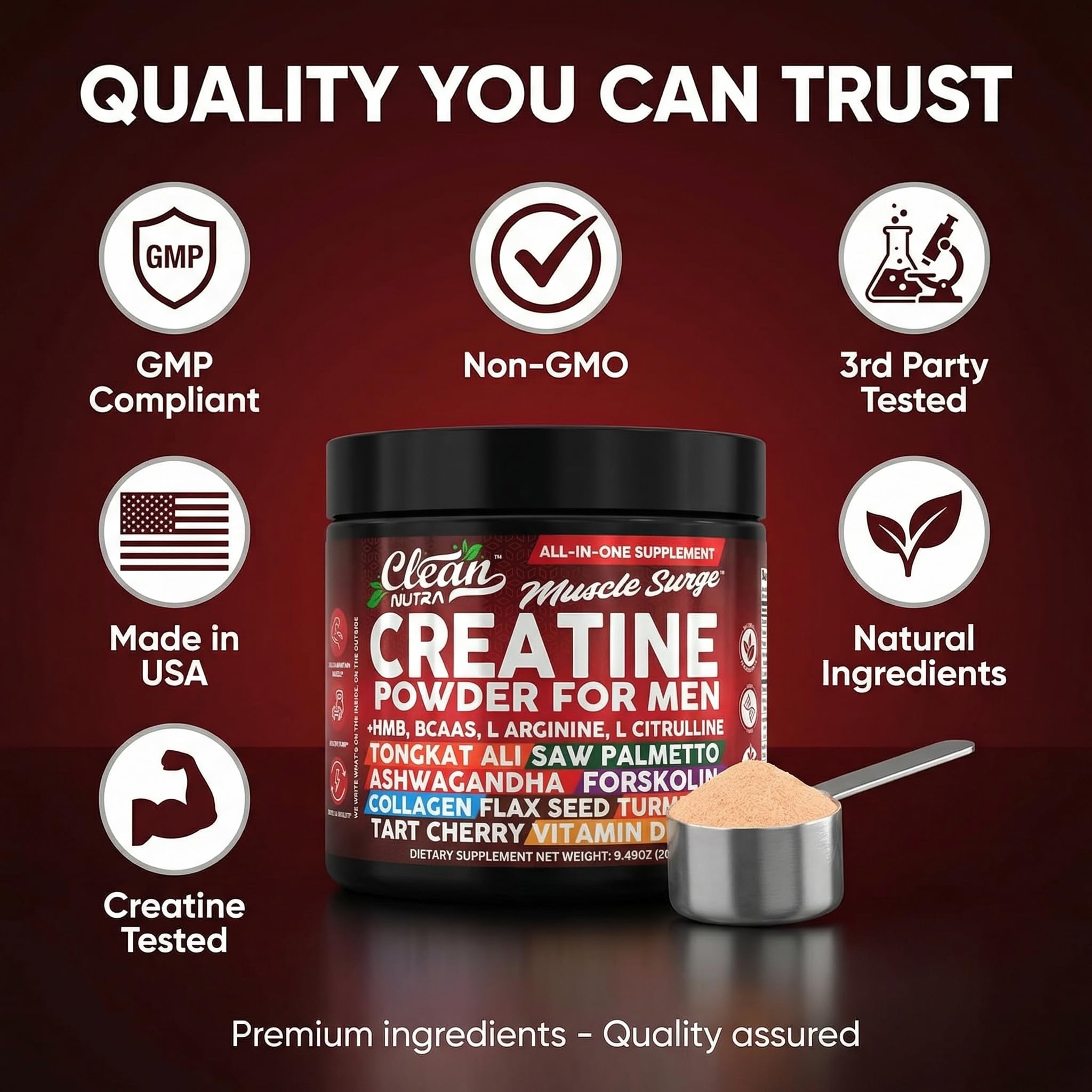 Clean Nutra Front-View Bottle highlights modern packaging and clean formula.
