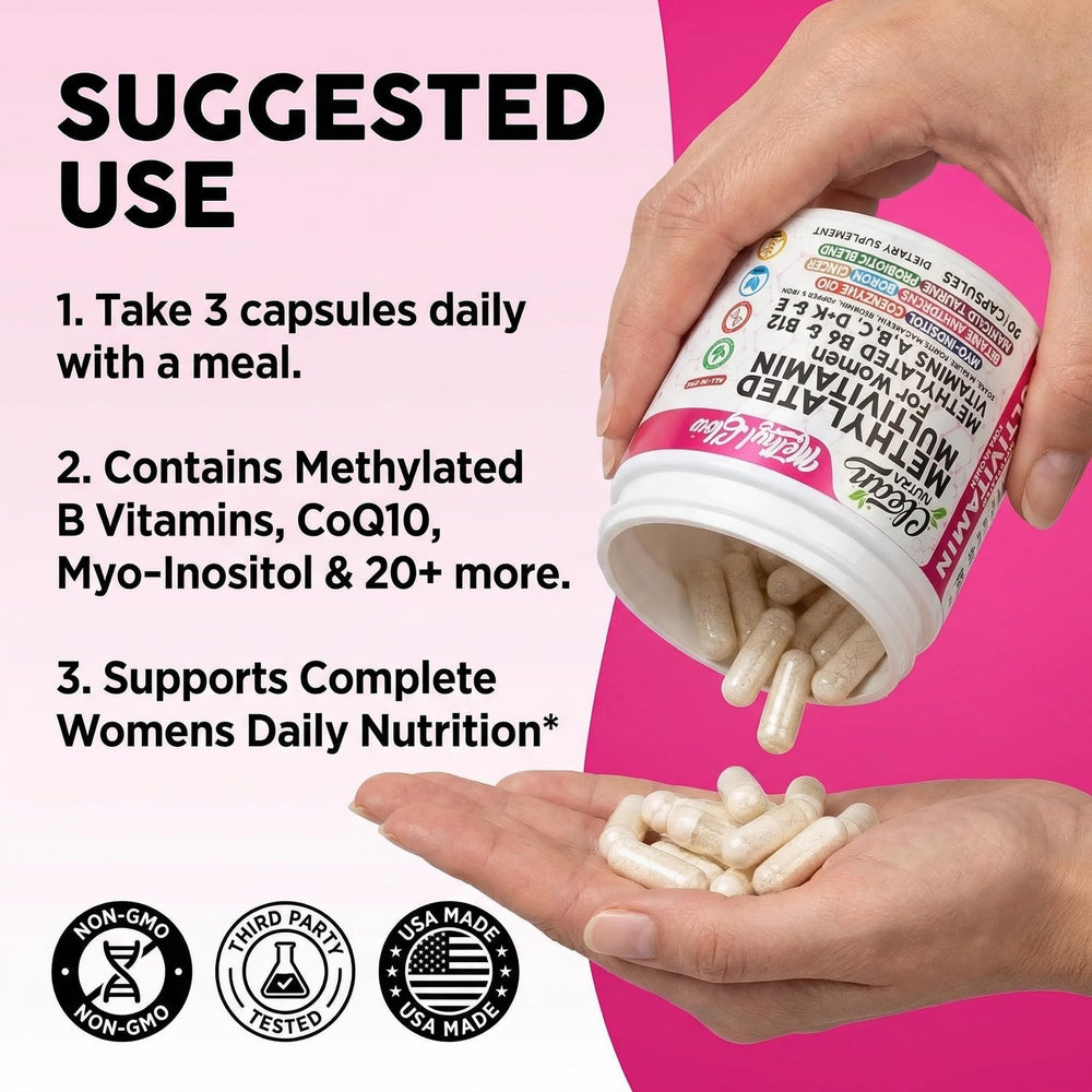 Ingredients panel for Clean Nutra methylated multivitamin showing mineral and vitamin blend