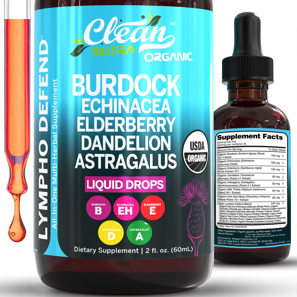 Clean Nutra Lymphatic Drainage Drops bottle for daily wellness support.