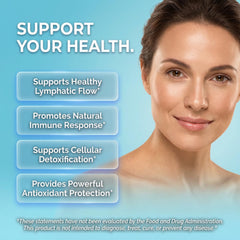 Clean Nutra Lymphatic Drainage Drops pour stream highlights easy dosing.