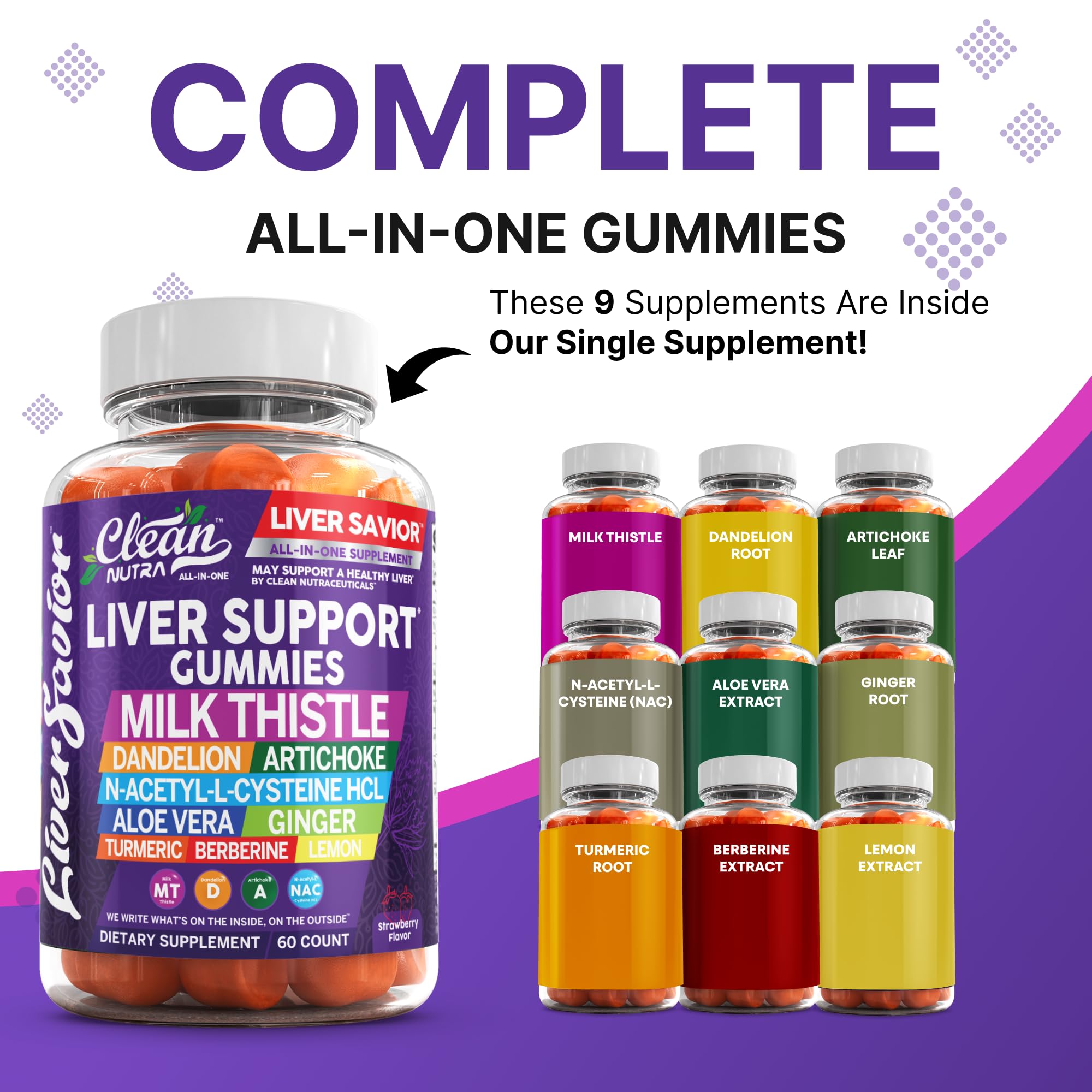 Clean Nutra Milk Thistle Gummies showing vibrant chewable liver health support.
